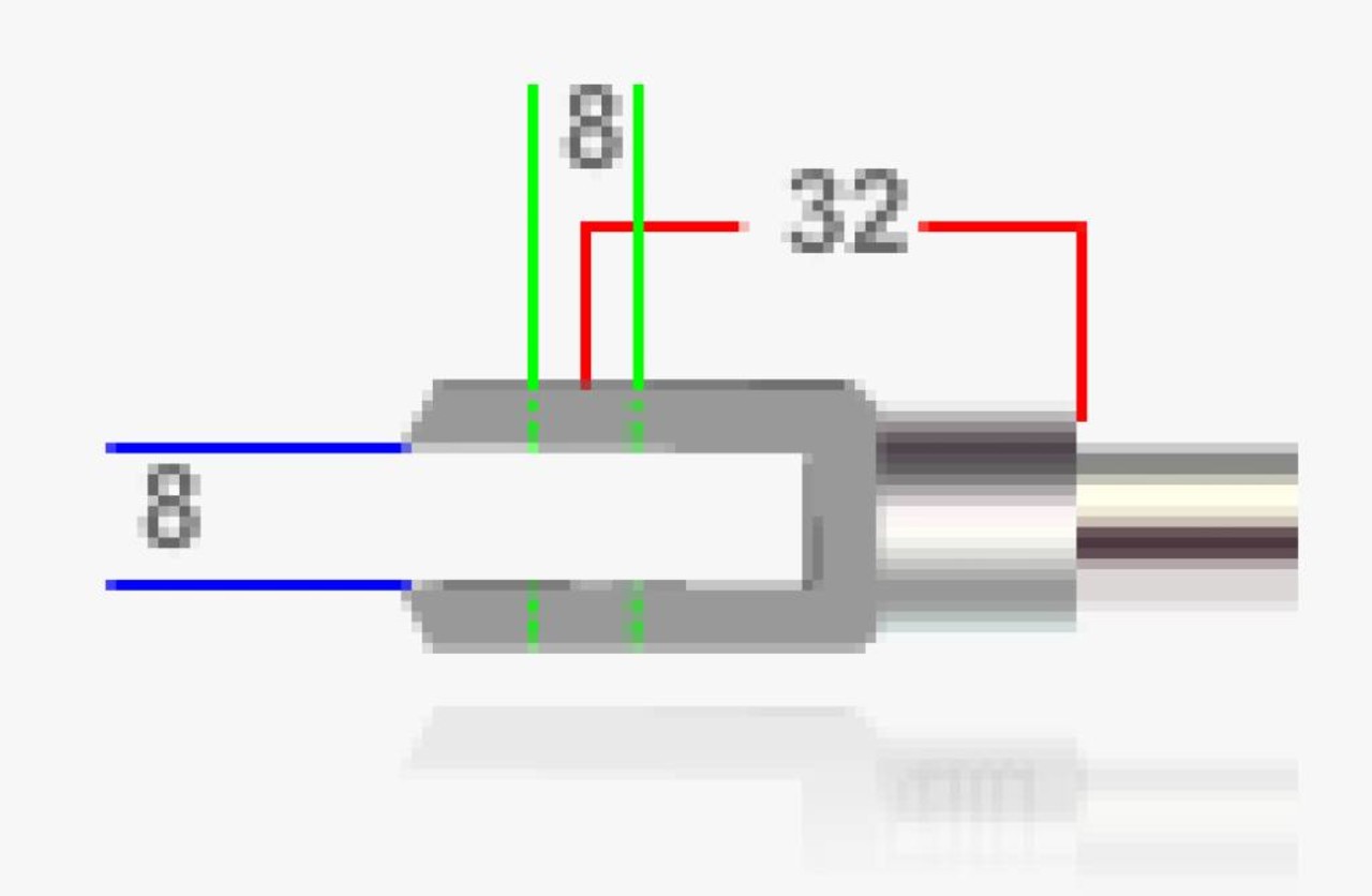 Alisun Clevis fork for gas spring M8