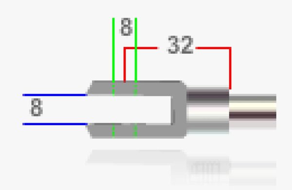 Alisun Gabelkopf für Gasfeder M8