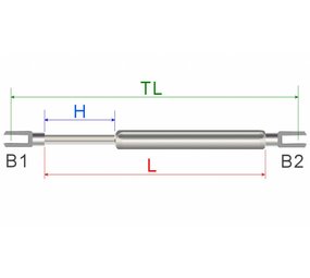 Alisun Gas spring Alisun 150/355 580N Alisun Gas spring Alisun 150/355 580N