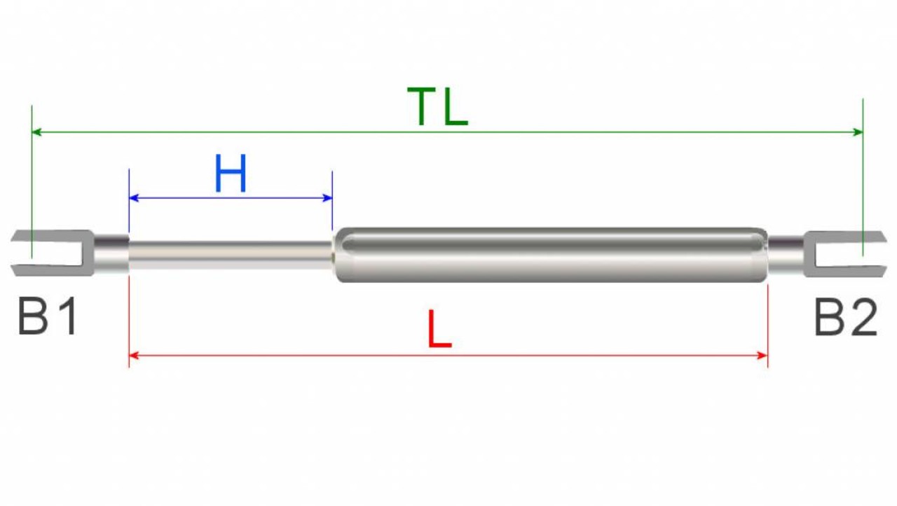 Alisun Gas spring Alisun 150/355 750N