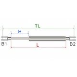 Alisun Gasfeder Alisun 150/355 810N Alisun Gasfeder Alisun 150/355 810N