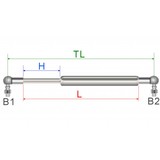Alisun Gas spring Alisun 125/427 240N Alisun Gas spring Alisun 125/427 240N