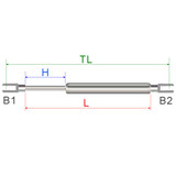 - Gas spring Bansbach 128-470 700N