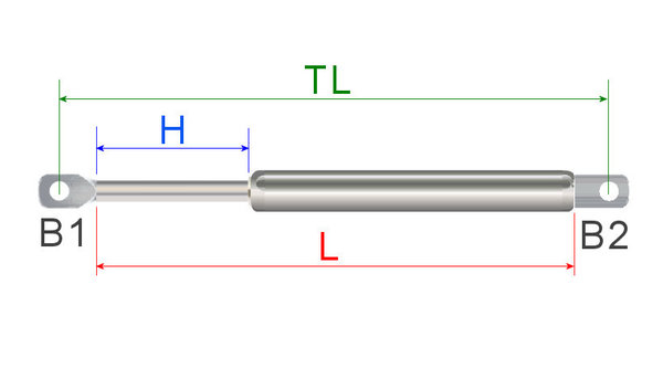 - Gas spring Gerlo A1A1R92-200-500 900N