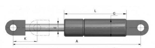 Beauty Sun Gasfeder BeautySun HG 38,5cm 1350N