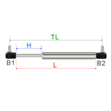Beauty Sun Gas spring BeautySun HG 55cm 640N Beauty Sun Gas spring BeautySun HG 55cm 640N