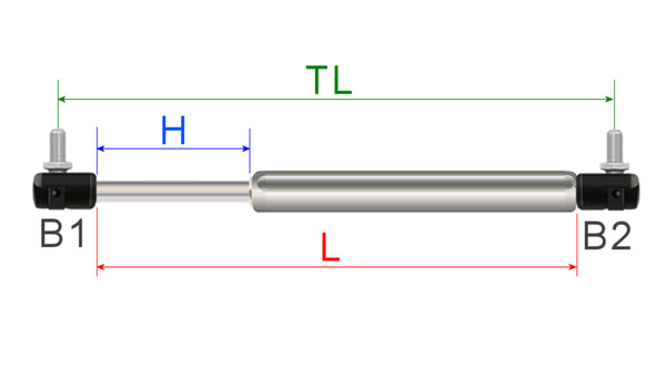 - Gas spring Tropical 12 50cm 750N