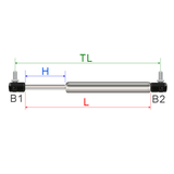 - Gas spring Tropical 12/5 50cm 850N - Gas spring Tropical 12/5 50cm 850N