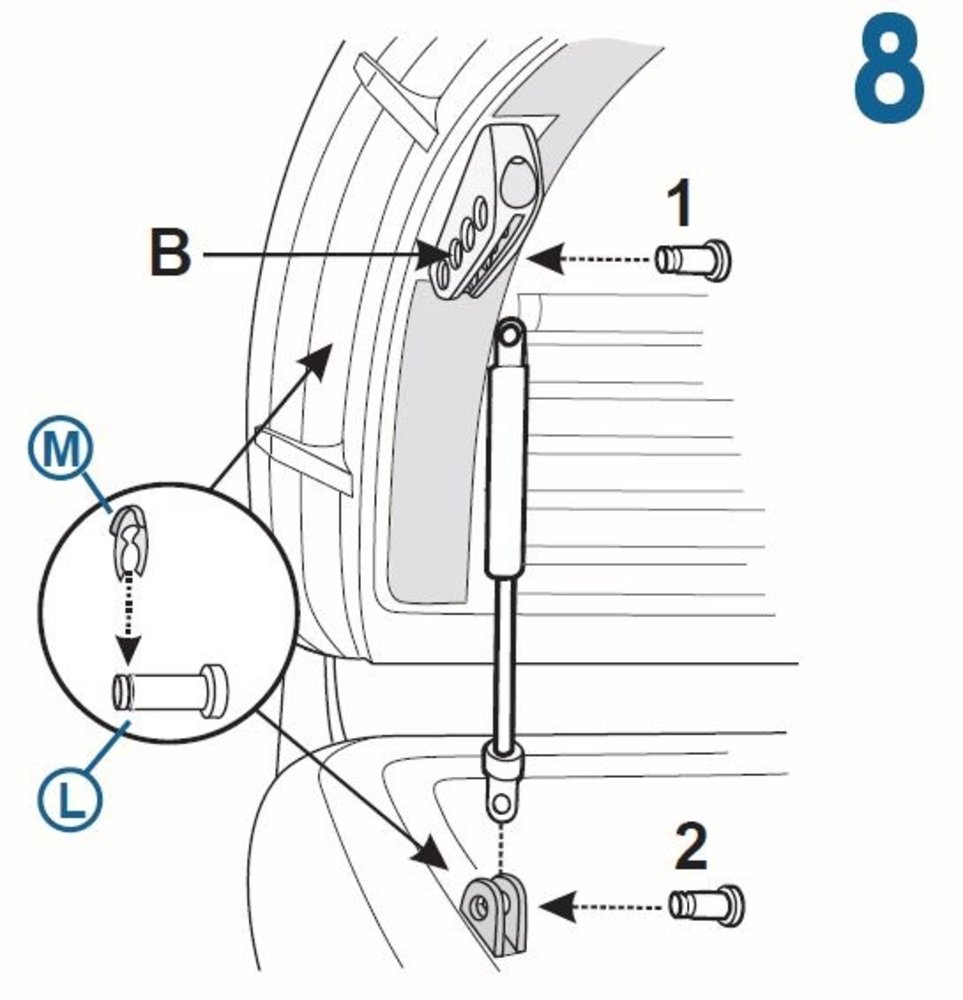 Hapro Plastic bracket for gas spring Hapro Jade & Onyx