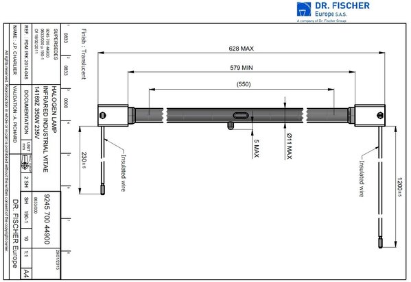 Dr. Fischer Vitae 14169Z 350W infrared lamp Dr. Fischer Vitae 14169Z 350W infrared lamp