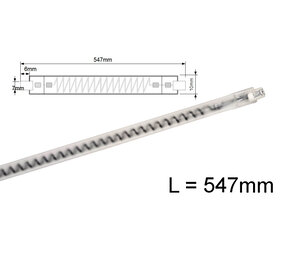 • 300W 547mm Karbon IR Kabinenlampe R7s • 300W 547mm Karbon IR Kabinenlampe R7s