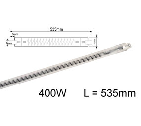 • 400W 535mm Karbon IR-Kabinen Röhre R7s • 400W 535mm Karbon IR-Kabinen Röhre R7s