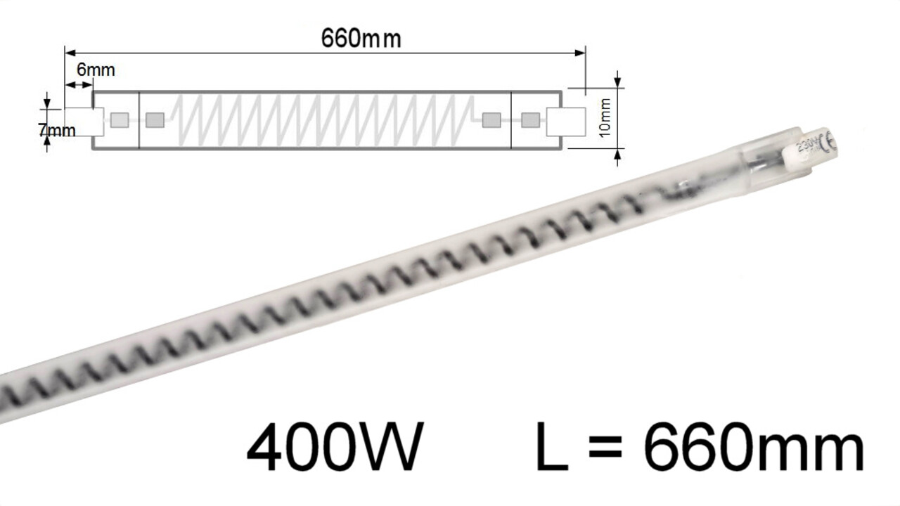 400W 660mm Carbon IR cabin lamp R7s 400W 660mm Carbon IR cabin lamp R7s