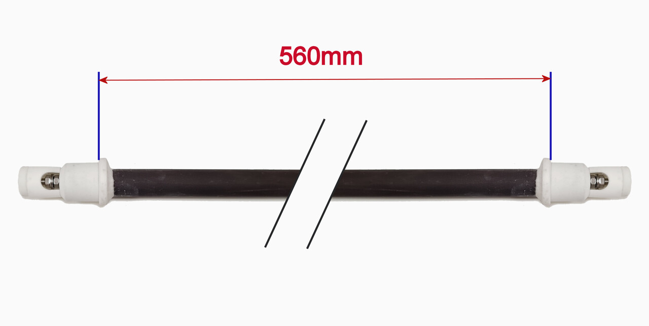 Keramisch IR-buiselement 560mm 300W 230V Keramisch IR-buiselement 560mm 300W 230V