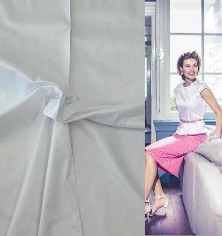 Glossy Cotton Uni S14 - white Glossy Cotton Uni S14 - white