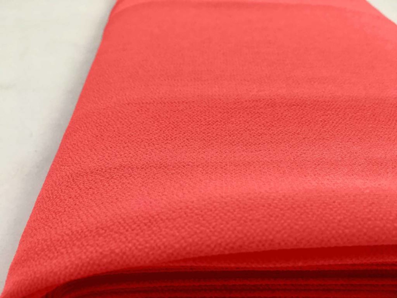 Mousseline de soie gaufrée SC11 - corail Mousseline de soie gaufrée SC11 - corail