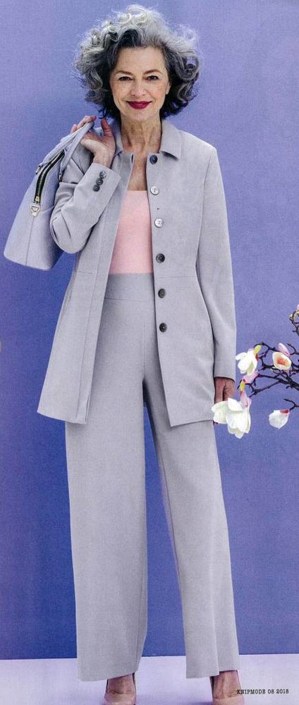 Gabardine Terlenka Stretch (heavy) WT83 - light lilac / gray Gabardine Terlenka Stretch (heavy) WT83 - light lilac / gray