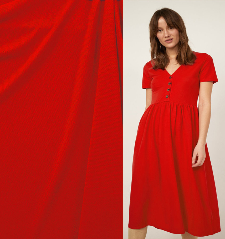 Piqué Stretch PS13 – leuchtendes Rot Piqué Stretch PS13 – leuchtendes Rot