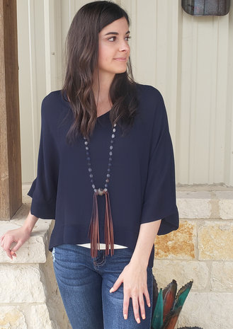 Geprägter Chiffon SC26 - Marine