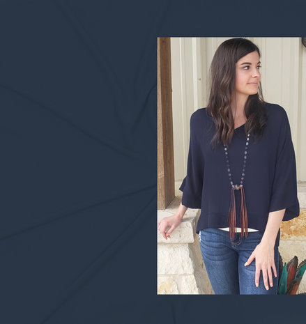 Geprägter Chiffon SC26 - Marine