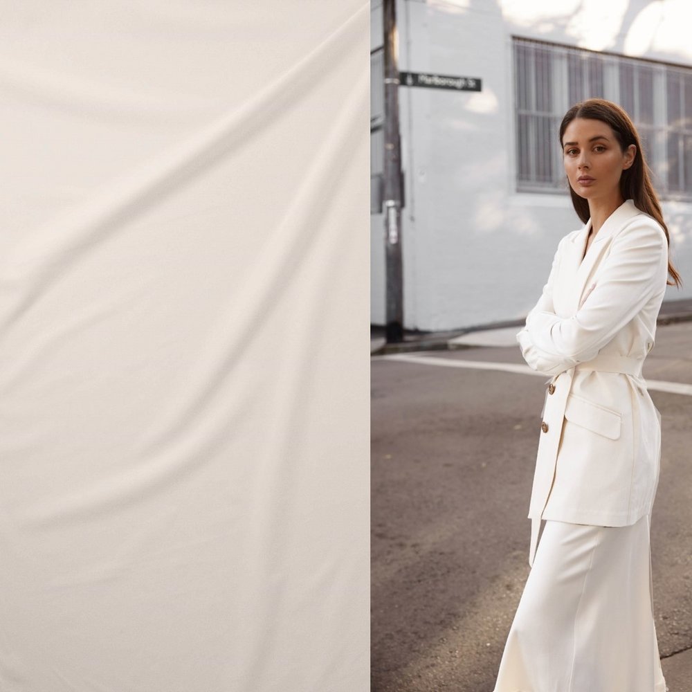 Gabardine Terlenka Stretch (heavy) WT91 - cream Gabardine Terlenka Stretch (heavy) WT91 - cream