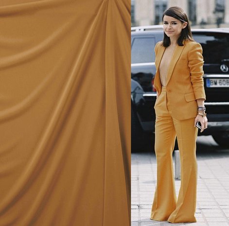 Gabardine Terlenka Stretch (heavy) WT85 - yellow ocher Gabardine Terlenka Stretch (heavy) WT85 - yellow ocher