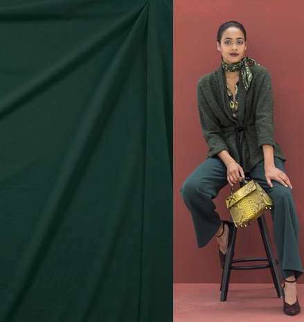 Gabardine Terlenka Stretch (schwer) WT61 - Flaschen grün