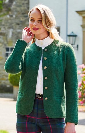 Gekookte Wol Uni CW16 - smaragd groen Gekookte Wol Uni CW16 - smaragd groen