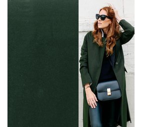 Wollen Mantel Stof KW12 - flessen groen Wollen Mantel Stof KW12 - flessen groen