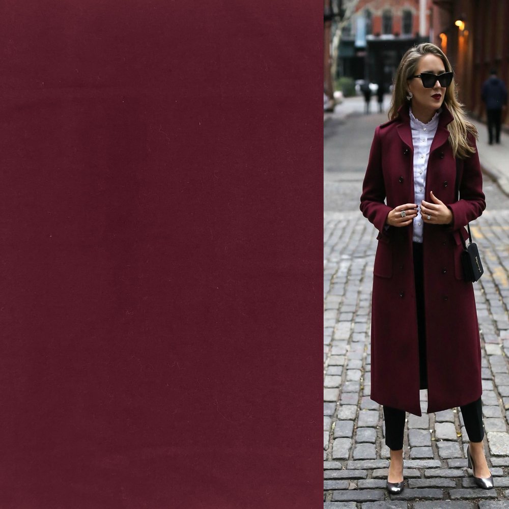 Wool Coat Fabric KW05 - burgundy Wool Coat Fabric KW05 - burgundy