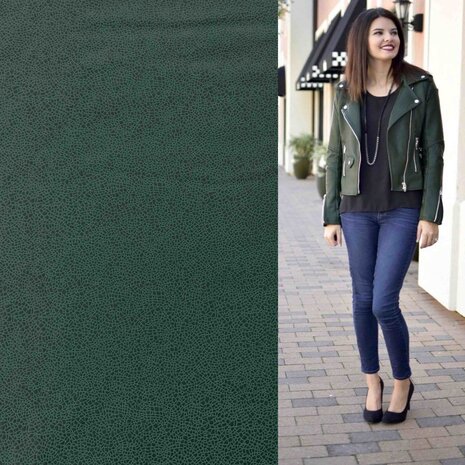 Imitatie Leder IL49 - donker flessen groen Imitatie Leder IL49 - donker flessen groen