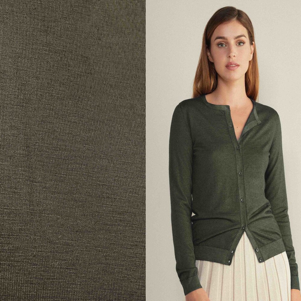 Wool Jersey JW04 - army green Wool Jersey JW04 - army green