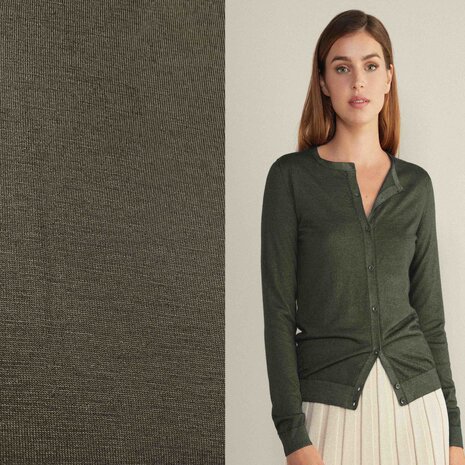 Wool Jersey JW04 - army green Wool Jersey JW04 - army green