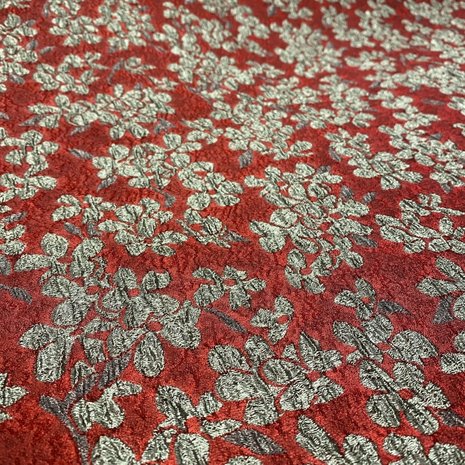 Jacquard  1007 - rood / taupe Jacquard  1007 - rood / taupe