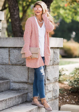 Bouclé Knit BB26 - powder pink Bouclé Knit BB26 - powder pink