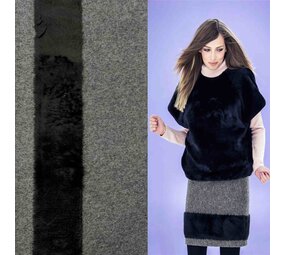 Gekochte Wolle W47 - grau / schwarz Gekochte Wolle W47 - grau / schwarz