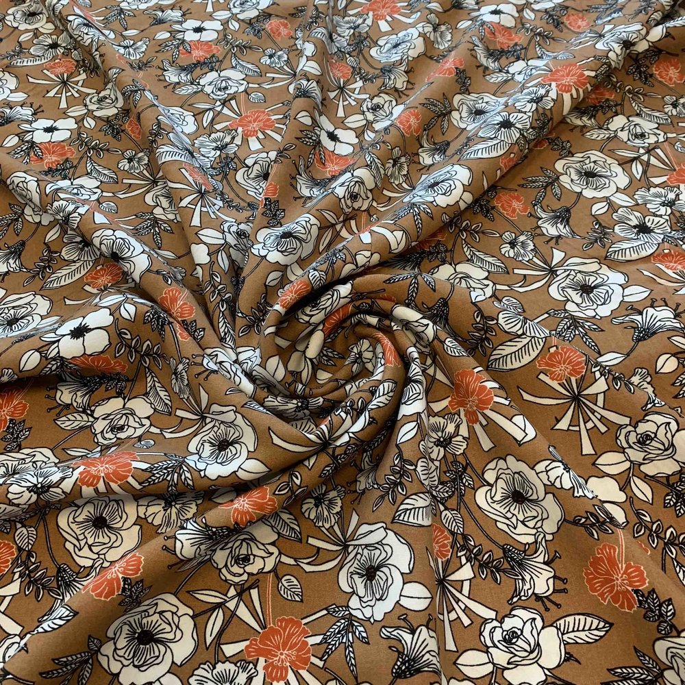 Viscose Popeline avec Dessin 2837