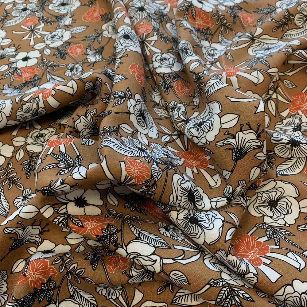 Viscose Poplin met Dessin 2837