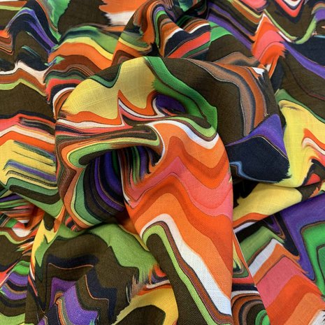 Jet d'encre viscose aspect lin 3019