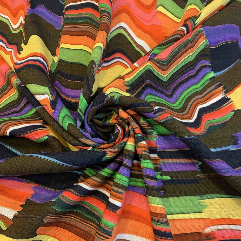 Linen look Viscose Inkjet 3019