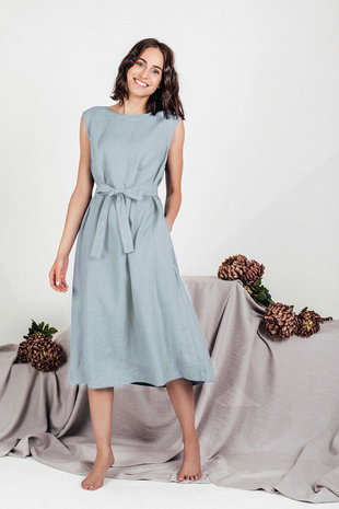 Stretch Linnen L08 - zacht blauw Stretch Linnen L08 - zacht blauw