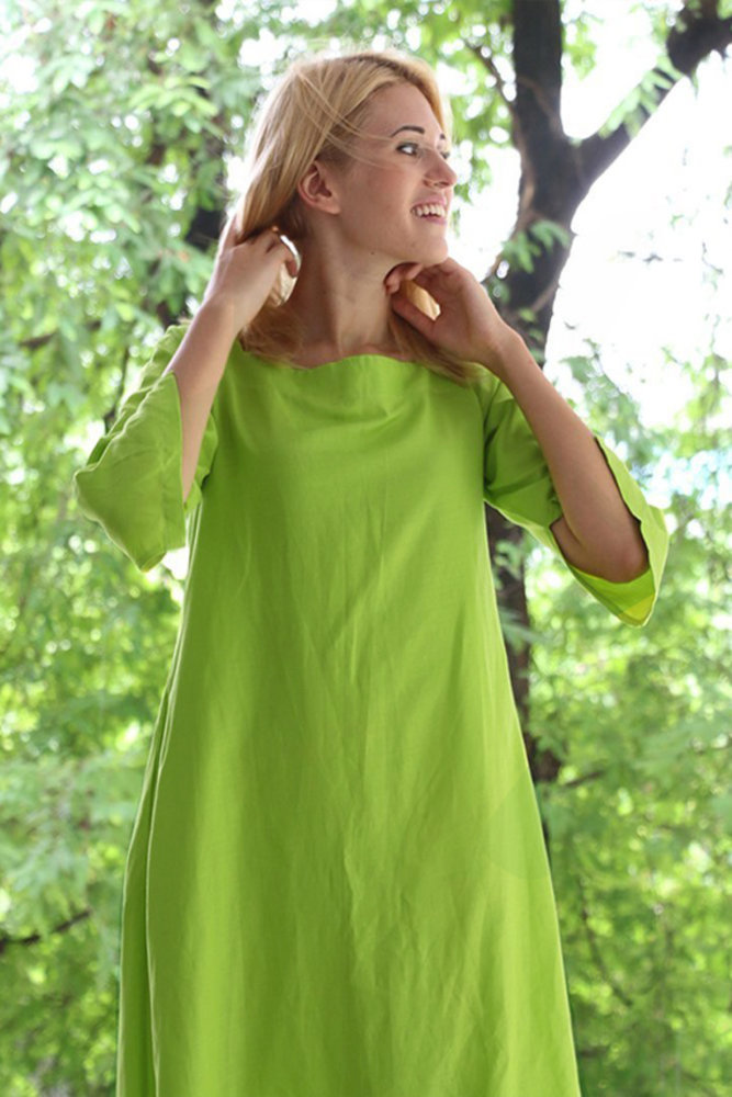 Stretch Linen L09 - Lime Green Stretch Linen L09 - Lime Green