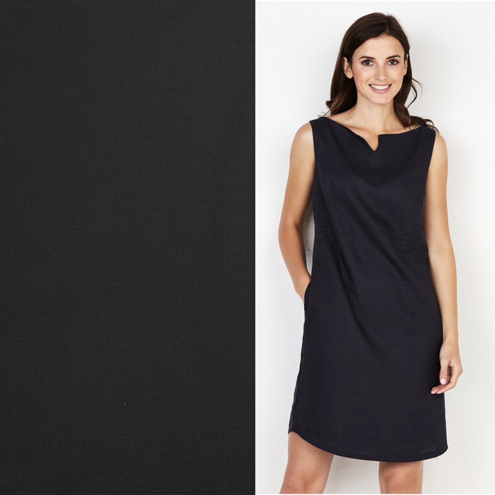 Stretch Linen L25 - black Stretch Linen L25 - black