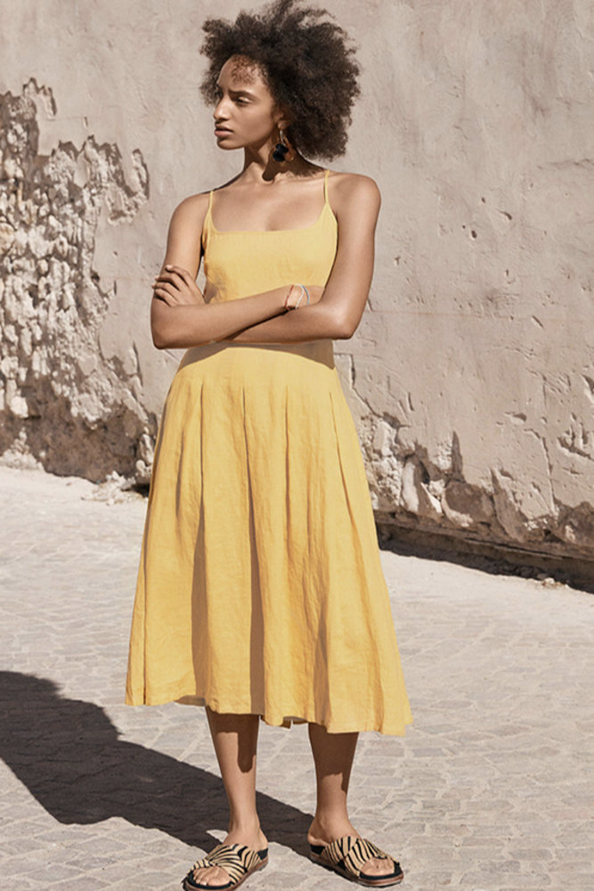 Stretch Linen L26 - soft yellow