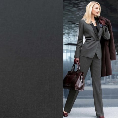 Gabardine de bambou stretch BC01 - mélange anthracite