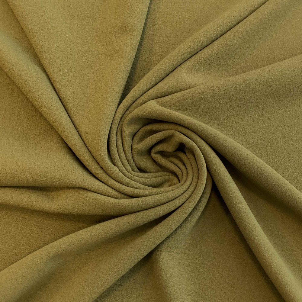 Scuba crepe knit fabric army green per meter.