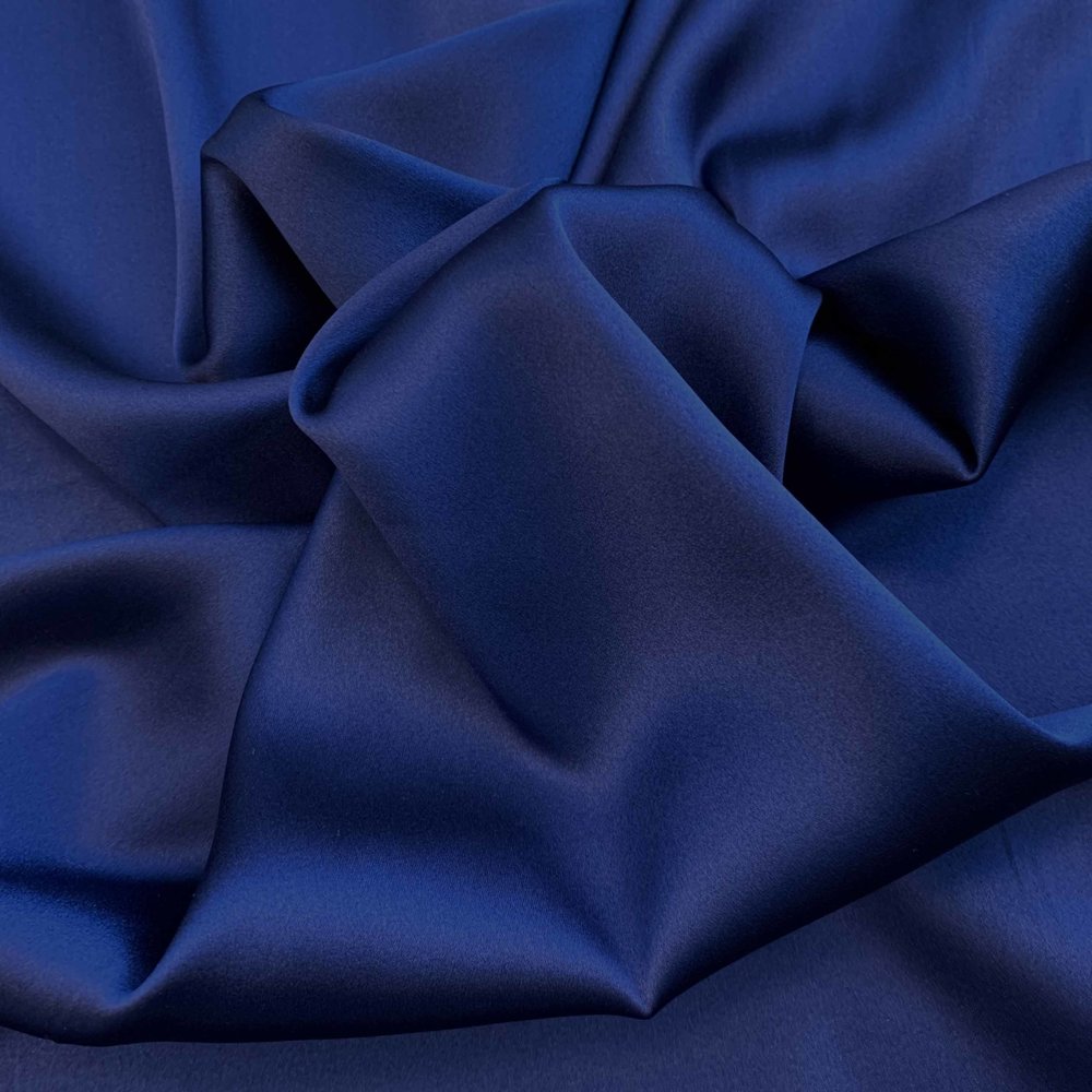 Satin de soie extensible SD03 - bleu cobalt foncé