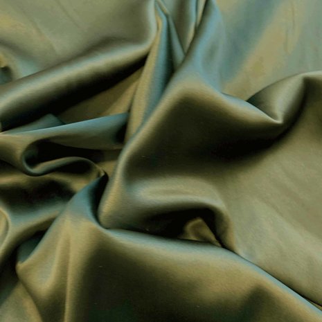 Satin de soie extensible SD08 - vert olive