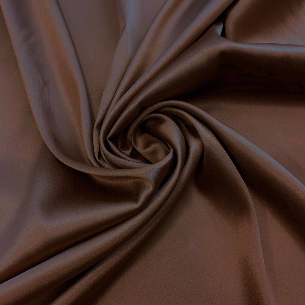 Satin de soie extensible SD11 - marron chocolat