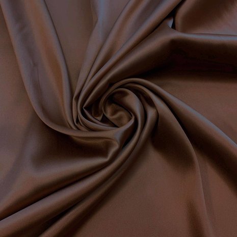 Satijnzijde, stretch SD11 - chocolade bruin